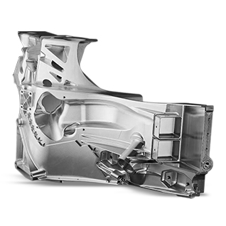 5 axis machined Ford GT front end aluminum structure